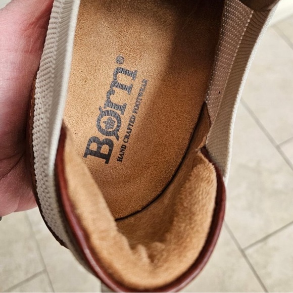 Born Barrett Knit Sneakers Tan/White Slip-Ons Mens Sizes NWT - Picture 11 of 15